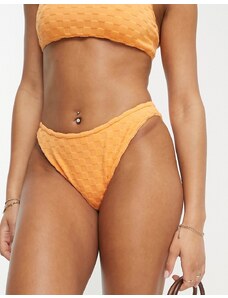 PacSun - Positano - Slip bikini con scollo arrotondato in spugna arancione in coordinato