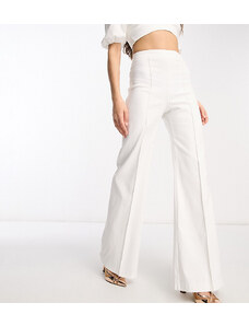 Vesper Petite - Pantaloni sartoriali a fondo ampio e vita alta bianchi in coordinato-Bianco