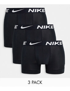 Nike - Dri-Fit Essential Micro - Confezione da 3 paia di boxer aderenti neri in microfibra Dri-FIT-Nero
