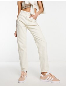 Pull&Bear - Mom jeans a vita alta écru-Bianco