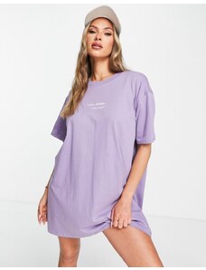 Night Addict - Dreams - Vestito T-shirt oversize lilla con scritta-Viola
