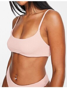NA-KD - Top bikini rosa con scollo rotondo