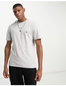 Volcom - Stone Blanks - T-shirt grigia con logo piccolo-Grigio