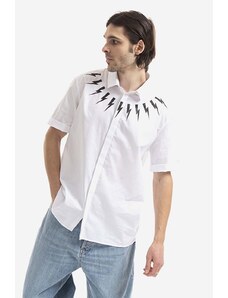 Neil Barrett Neil Barett camicia in cotone Bold Neck Short Sleeve Shirt uomo