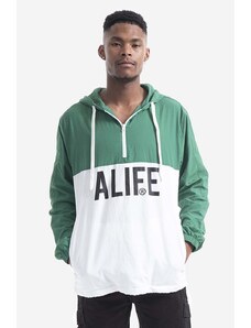 Alife giacca uomo Bluza z Kapturem Alife Registered Logo ALISS20-28 HUNTER GREEN/WHITE