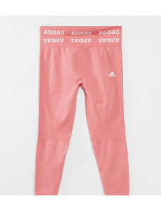 adidas performance Adidas Plus - Training - Leggings senza cuciture rosa in tessuto Aeroknit