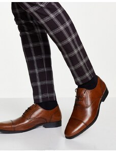 ASOS DESIGN - Scarpe Oxford in pelle color cuoio con punta-Marrone