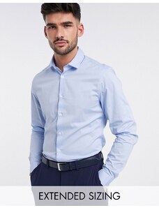 ASOS DESIGN - Camicia da ufficio slim elasticizzata blu