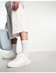 French Connection - Sneakers da tennis con tallone a contrasto bianco e celeste