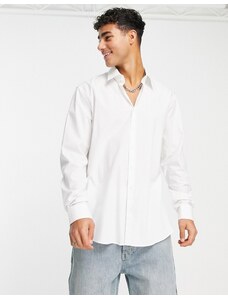 Calvin Klein - Camicia slim in popeline bianca-Bianco