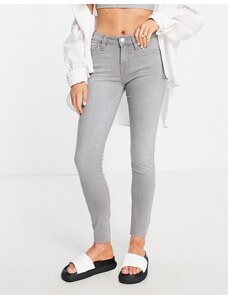 True Religion - Jennie - Jeans skinny a vita medio alta lavaggio grigio chiaro con fondo grezzo