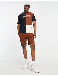 Marbek - T-shirt marrone color block stile college