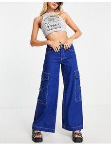 SIGNATURE 8 - Jeans a fondo ampio multitasche lavaggio blu scuro