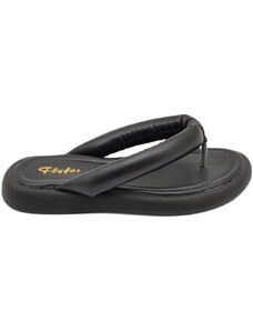Malu Shoes Pantofole ciabatte donna nero infradito in memory gomma da spiaggia moda morbido comodo relax