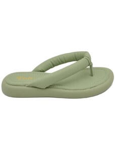 Malu Shoes Pantofole ciabatte donna verde salvia infradito in memory gomma da spiaggia moda morbido comodo relax