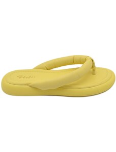 Malu Shoes Pantofole ciabatte donna giallo infradito in memory gomma da spiaggia moda morbido comodo relax