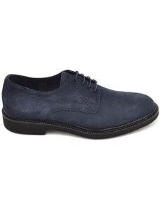 Malu Shoes Stringate scarpa francesina uomo in vera pelle scamosciata blu navy e fondo in gomma ultra leggera sottile