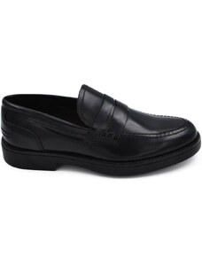 Malu Shoes Scarpe uomo mocassino nero in vera pelle abrasivata con bendine fondo gomma ultraleggero made in italy