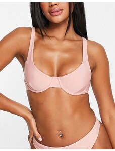 NA-KD - Top bikini rosa con coppe e ferretto