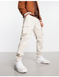 Only & Sons - Pantaloni cargo slim con elastico sul fondo color sabbia-Neutro