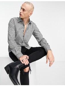 Twisted Tailor - Amoros - Camicia nera a quadri-Multicolore