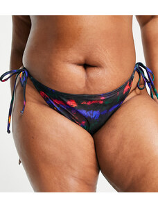 Esclusiva South Beach Curve - Slip bikini multicolore con laccetti laterali