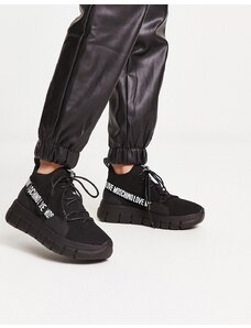 Love Moschino Love - Sneakers nere con logo laterale-Nero