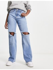 Hollister - Jeans extra larghi a vita alta vintage lavaggio blu medio