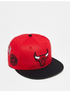 New Era - 9Fifty Chicago Bulls - Cappellino rosso con toppe
