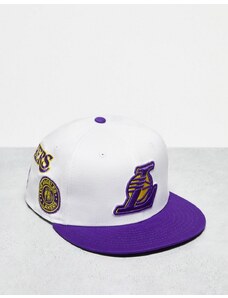 New Era - 9Fifty LA Lakers - Cappellino bianco con toppe