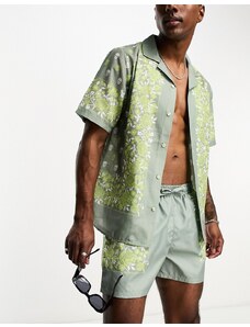 Bolongaro Trevor - Camicia da spiaggia verde con stampa stile bandana