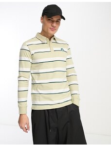 Only & Sons - Polo stile rugby a righe beige-Neutro