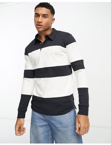 Only & Sons - Polo stile rugby a righe blu navy