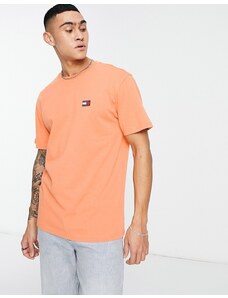 Tommy Jeans - T-shirt arancione con logo classico