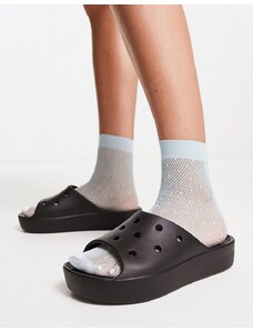 Crocs - Sandali stile slider neri con suola platform-Black