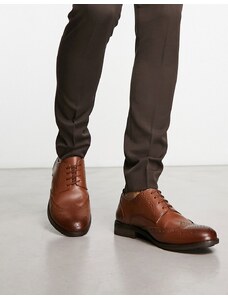 French Connection - Brogue eleganti in pelle color cuoio-Brown