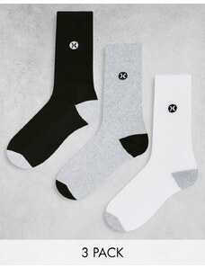 Hurley - Confezione da 3 paia di calzini con stampa-Grigio