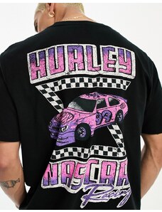 Hurley - T-shirt nera con stampa sul retro-Black