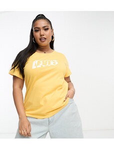Levi's Plus - T-shirt gialla con logo-Giallo