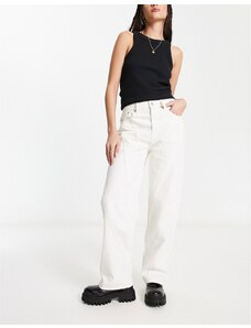 SIGNATURE 8 - Jeans dritti bianchi con cuciture a vista-Bianco