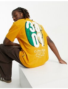 G-Star - 3301 - T-shirt arancione oversize con stampa sul retro