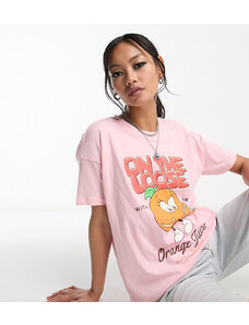 Esclusiva Only - T-shirt rosa pallido con stampa di arancia
