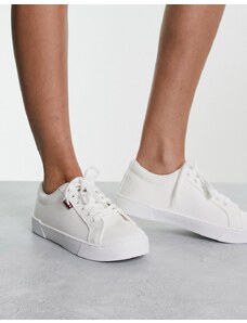 Levi's - Malibu - Sneakers bianche con etichetta rossa con logo-Bianco