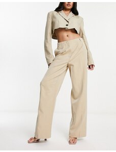Vero Moda - Aware - Pantaloni a fondo ampio sartoriali color pietra-Neutro