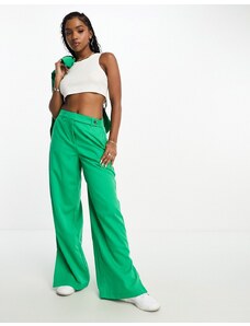 Vero Moda - Pantaloni sartoriali a fondo ampio verdi in coordinato-Verde