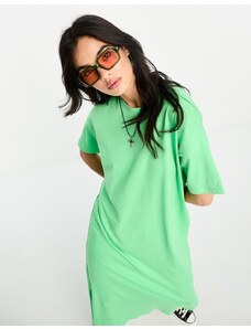 Only - Vestito T-shirt lungo oversize verde acceso