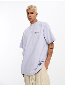 Dr Denim - Miller - T-shirt oversize lilla con logo piccolo-Viola