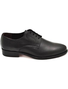 Malu Shoes Scarpe uomo stringata nero inglese vera pelle crust nero made in italy fondo classico in cuoio businessman handmade