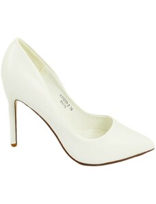 Malu Shoes Scarpe donna decollete a punta elegante in pelle bianco tacco a spillo 12 cm moda elegante cerimonia evento