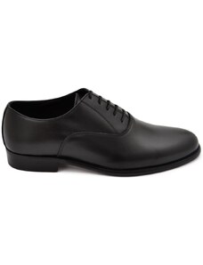 Malu Shoes Scarpe uomo stringate chiusa liscia vera pelle nappa nero fondo classico vero cuoio antiscivolo moda elegante